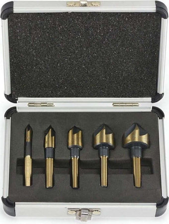 Set da 5 pezzi di punte a fresa in acciaio hss in cassetta di alluminio Fai da te/Utensili elettrici e a mano/Utensili elettrici/Frese verticali La Zappa - Altamura, Commerciovirtuoso.it