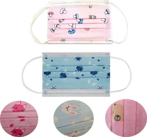 Set-Da-50-Mascherine-Tnt-Protettive-Viso-Chirurgiche-Monouso-Mascherina-Bambini