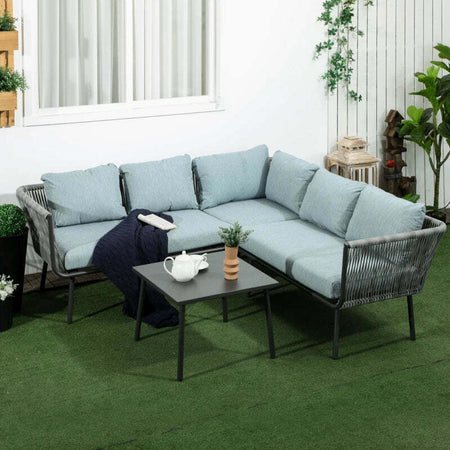 Set-da-Giardino-4-Pezzi-in-Rattan-con-Tavolino-da-Caffè,-2-Divani-ad-Angolo-e-Poltroncina,-Nero-Grigio-e-Blu--860-275V00GY