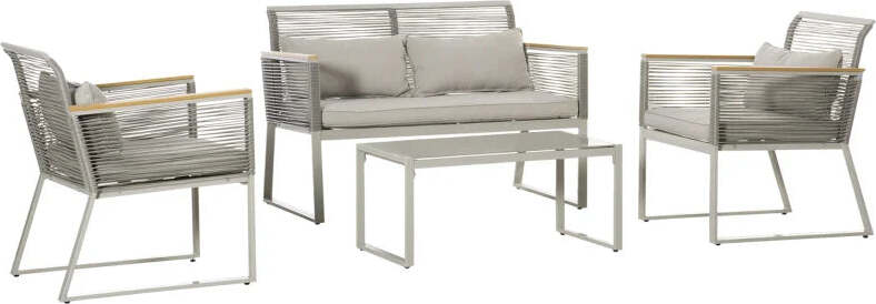 Set-da-Giardino-4-Pezzi-in-Rattan-PE-con-2-Poltrone,-Divanetto-e-Tavolino-da-Caffè-in-Vetro-Temperato-Grigio--867-100