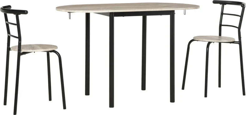 Set-da-Pranzo-3-Pezzi-con-2-Sedie-e-1-Tavolo-da-Pranzo-Ovale-in-MDF-e-Acciaio-per-Spazi-Limitati-UH7835-644UH7