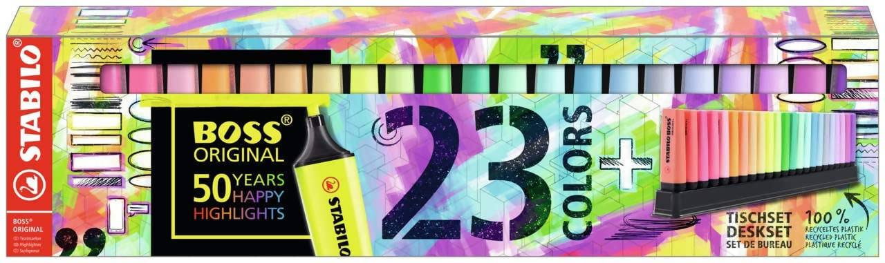 Set Da Scrivania Da 23 Evidenziatore Stabilo Original Highlighter - Stabilo Boss Original Desk Set Of 23 Assorted Colours