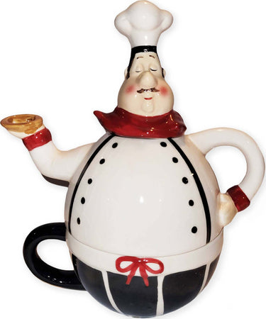 Set Da Tè 1 persona Teiera Con Tazza Abbinata Lorenzon in Ceramica Dipinta Raffigurante Un Cuoco Idea Regalo Casa e cucina/Tè e caffè/Accessori da tè/Set da tè per una persona Ideart - Valdilana, Commerciovirtuoso.it