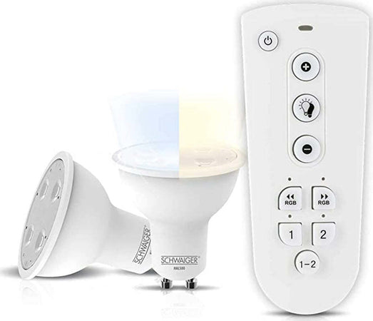 Set di 2 lampadine a LED (GU10) 1 telecomando illuminazione regolabile dimmerabile Smart Home 2700 - 6500K