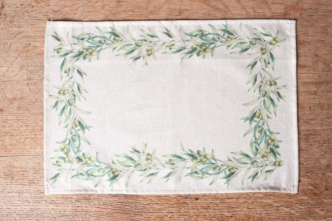 Set di 2 tovagliette americane colazione coppia tovagliette 35 X 50 CM in misto lino stampa floreale fiori morbide resistenti eleganti made in italy ULIVO
