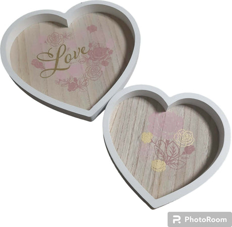 Set-Di-2-Vassoi-in-Legno-a-Forma-Di-Cuore-Con-Decoro-Rose