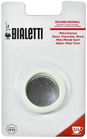 Set di 3 Guarnizioni e 1 Portafiltro a 3 Tazze Moka Bialetti