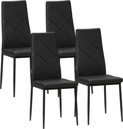 Set-di-4-Sedie-da-Pranzo-con-Schienale-Alto-in-Finta-Pelle-e-Acciaio,-41x50x97cm,-Nero-TG1835-835V00BKTG1