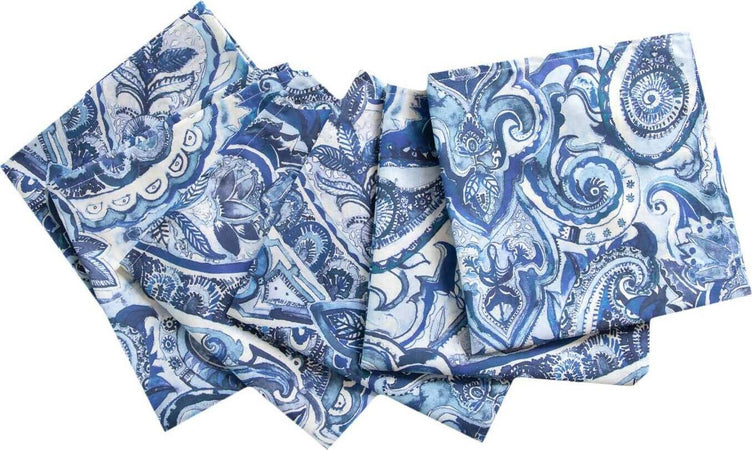 Set Di 6 Tovaglioli Da Tavola In Stoffa 45 X 45 Cm 100% Cotone Stampa Digitale Dai Colori Vivi Ed Intensi Lavabili In Lavatrice Made In Italy Paisley Blu Casa e cucina/Tessili per la casa/Tessili da cucina/Tovaglioli Novilunio - Sesto San Giovanni, Commerciovirtuoso.it