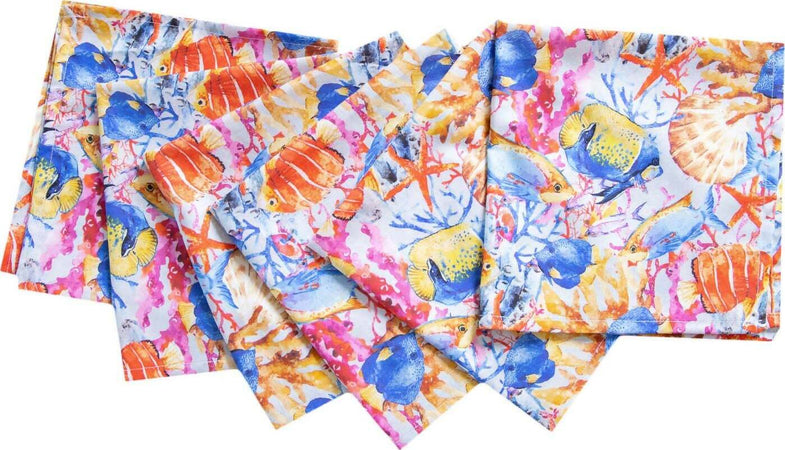 Set Di 6 Tovaglioli Da Tavola In Stoffa 45 X 45 Cm 100% Cotone Stampa Digitale Dai Colori Vivi Ed Intensi Lavabili In Lavatrice Made In Italy Marino Pesci Rossi Casa e cucina/Tessili per la casa/Tessili da cucina/Tovaglioli Novilunio - Sesto San Giovanni, Commerciovirtuoso.it