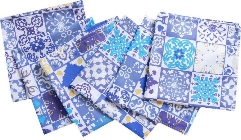 Set Di 6 Tovaglioli Da Tavola In Stoffa 45 X 45 Cm 100% Cotone Stampa Digitale Dai Colori Vivi Ed Intensi Lavabili In Lavatrice Made In Italy Maioliche Vietri Casa e cucina/Tessili per la casa/Tessili da cucina/Tovaglioli Novilunio - Sesto San Giovanni, Commerciovirtuoso.it