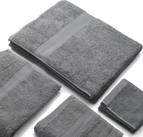 Set-di-Asciugamani-per-il-bagno-in-cotone-di-colore-grigio