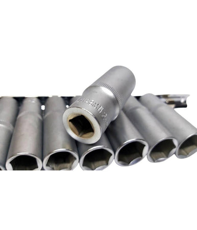 Set Di Chiavi Bussola Lunghe Da 1/2 Chrome Vanadium 10 A 24 Mm 12 Pezzi Mr70253