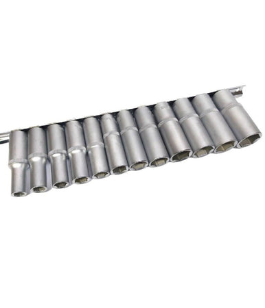 Set Di Chiavi Bussola Lunghe Da 1/2 Chrome Vanadium 10 A 24 Mm 12 Pezzi Mr70253