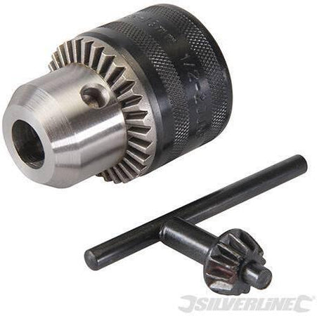Set di mandrino corpo in metallo per trapani Silverline 2 pezzi con chiave a T