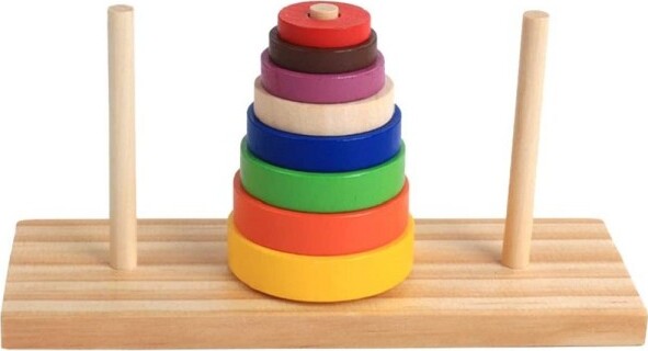 Set-Di-Puzzle-Legno-Anello-Colorato-Torre-Giocattoli-Educativi-Sviluppo-Bambini