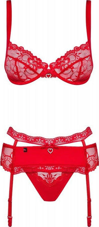 Set Donna Lingerie Sexy Rosso Obsessive Heartina 3-Pcs Set Red S/m Set Di Tre Pezzi Rosso Lingerie Sexy Salute e cura della persona/Erotismo e contraccezione/Abbigliamento erotico in pelle e latex/Donna/Body e corsetti Kondorama - Martinsicuro, Commerciovirtuoso.it