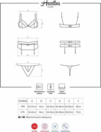 Set Donna Lingerie Sexy Rosso Obsessive Heartina 3-Pcs Set Red S/m Set Di Tre Pezzi Rosso Lingerie Sexy Salute e cura della persona/Erotismo e contraccezione/Abbigliamento erotico in pelle e latex/Donna/Body e corsetti Kondorama - Martinsicuro, Commerciovirtuoso.it