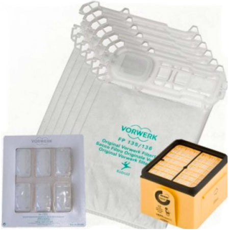 Set Farfalla Folletto VK 135/136 Vorwerk Microfiltro Igienico Aspirapolvere Set Sacchetti + Dovina + Microfiltro igienico per VK 135 VK 136