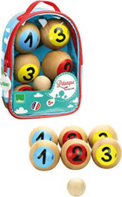 Set Gioco delle bocce con sfere in legno Colorate 6 Bocce in 3 Diversi colori +1 Boccino + Borsa zainettro semi Trasparente Gioco delle bocce con sfere in legno Papau - Giammoro, Commerciovirtuoso.it