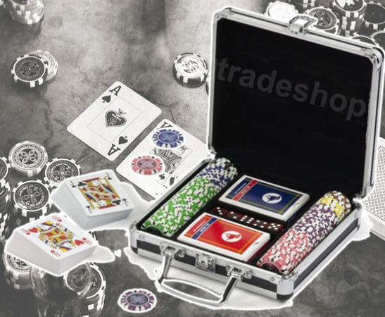 Set Kit 100 Poker Fiches Chips Valigetta Carte Gioco Tavolo Texas Holdem Dealer Giochi e giocattoli/Giochi da tavola di società e accessori/Casinò e attrezzature/Set da gioco/Set da Poker Trade Shop italia - Napoli, Commerciovirtuoso.it