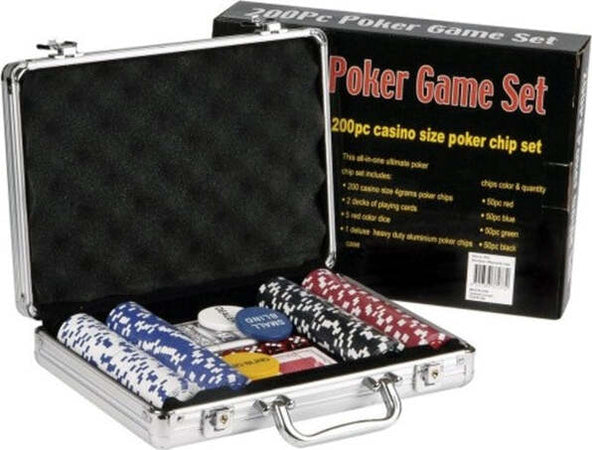 Set-Kit-200-Poker-Fiches-Chips-Valigetta-Carte-Gioco-Tavolo-Texas-Holdem-Dealer