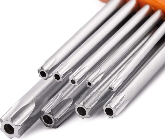 Set Kit 9 Chiavini Torx Forati T10-t50 Angolate Stella Brugola Chromo Vanadio Fai da te/Utensili elettrici e a mano/Utensili a mano/Bussole e set di bussole/Corredi di bussole/Standard Trade Shop italia - Napoli, Commerciovirtuoso.it