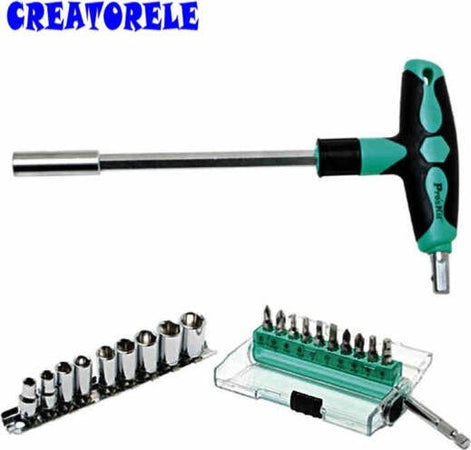 Set Kit Cacciaviti 20 Inserti Intercambiabili Taglio Stella E Bussola Bussolotti Fai da te/Utensili elettrici e a mano/Utensili a mano/Cacciaviti/Set cacciaviti Trade Shop italia - Napoli, Commerciovirtuoso.it