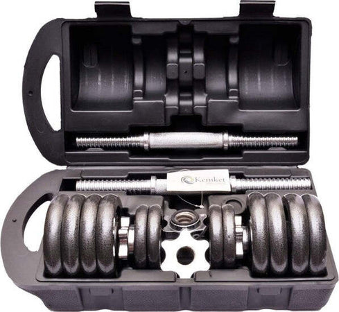 Set-Manubri-Regolabili-Ghisa-Da-20-Kg-Per-Bodybuilding-Fitness-Sollevamento-Pesi