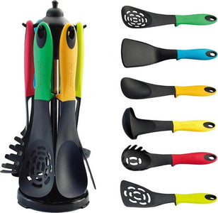 Set-Mestoli-da-Cucina-7-Pz-Per-Uso-Alimentare-Resistenti-al-Calore-Antiaderenti