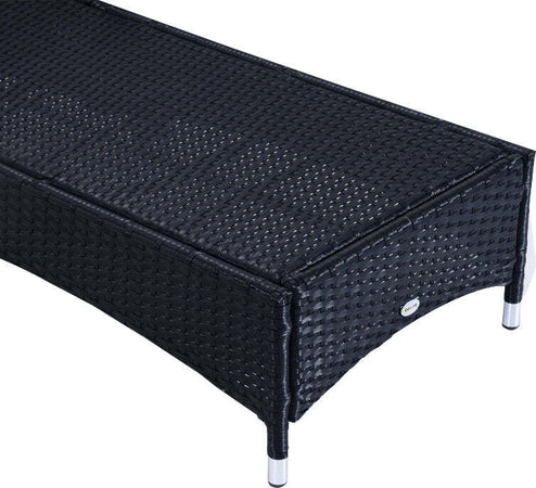 Set-Mobili-da-Giardino-2-Sedie-a-Sdraio-e-Tavolino-3pz-Lettino-Prendisole-Rotelle-Reclinabile-Rattan-Nero-862-011BK