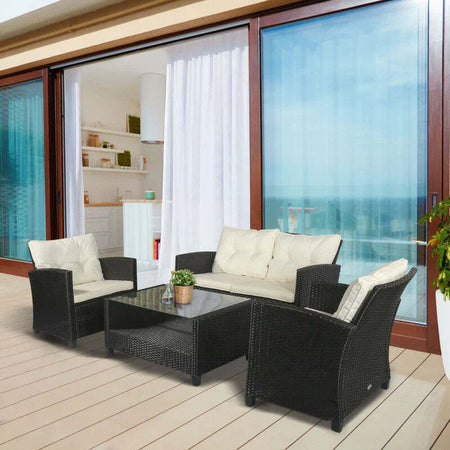 Set-Mobili-da-Giardino-4-Pezzi-in-Rattan-PE-e-Tavolino,-Divano-e-Poltrone-Imbottiti-Nero-e-Beige-124x68x76cm-860-117CW