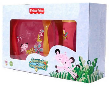 Set Pappa Bambina Kit Per Lo Svezzamento Fisher Price Tazza Piatto E Cucchiaio Per Lo Svezzamento Fisher-Price