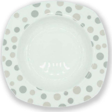 Set piatti 18 pezzi in porcellana Bavaria con pois in porcellana bianca set piatti fondi piani e dessert in Porcellana Made in Italy x6 Persone Set piatti 18 pezzi L'Orchidea - Siderno, Commerciovirtuoso.it