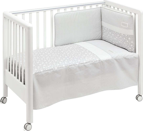 Set Piumone+Paracolpi 60X120 Cm Star Grigio Casa e cucina/Tessili per la casa/Biancheria per culle e lettini/Biancheria bimbi/Completi da lettino La Casa Del Bebè - Napoli, Commerciovirtuoso.it