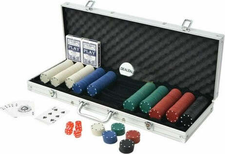 Set-Poker-500-Fiches-Chips-2-Mazzi-Carte-Gettone-Deal-Kit-Texas-Holdem