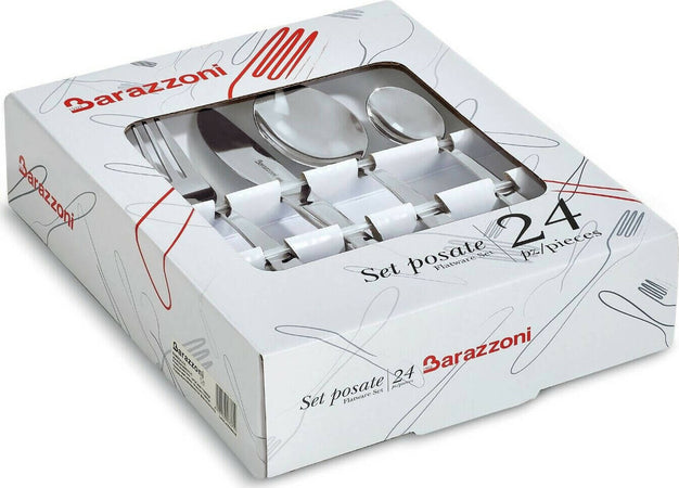 Set Posate 24 Pezzi Esmeralda Barazzoni In Purissimo Acciaio Inox Super Resistente E Lucido Design Moderno Casa e cucina/Stoviglie/Posate/Set di posate/Set di posate miste Puleo Casa - Palermo, Commerciovirtuoso.it