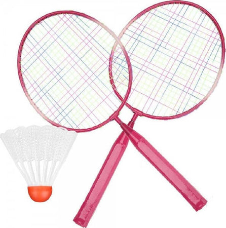 Set-Racchetta-Badminton-Palla-Leghe-Nylon-Per-Bambini-Giocattoli-All'aperto-Rosa