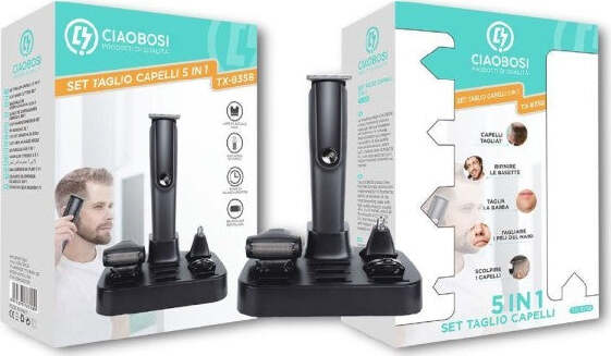 Set-Rasoio-Elettrico-Ricaricabile-5in1-Tagliacapelli-Barba-Trimmer-Peli-Tx-8358