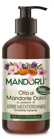 Set Saponi Mandorlì Olio Di Mandorle Dolci Al Profumo Di Erbe Mediterranee 300 Ml + Sapone Vegetale Solido Al Profumo Di Erbe Mediterranee 100g