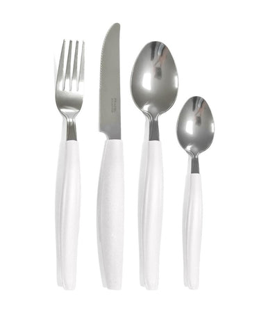 Set Servizio Di Posate 24 Pz Per 6 Persone In Acciaio Inossidabile Colore Crema