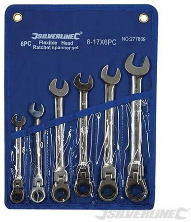 Set Silverline chiavi testa fissa croce cricchetto 180° acciaio da 8 a 17mm Prezzo