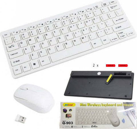 Set-Tastiera-Mouse-Wireless-3.4ghz-Bluetooth-Inglese-Americano-Per-Ufficio-Q-903