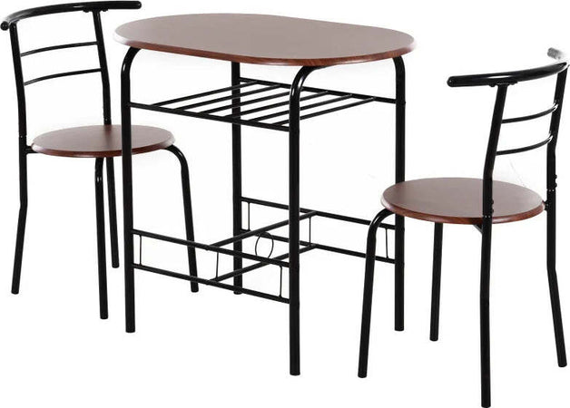 Set-Tavolo-Moderno-con-2-Sedie-per-Sala-da-Pranzo,-Set-3-Pezzi-Mobili-Salvaspazio-da-Cucina,-Balcone,-Ristorante-o-Bar,-Marrone-e-Nero-WQ2835-134WQ2