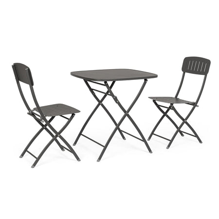 Set tavolo con 2 sedie "Bistrot" in acciaio verniciato per esterno