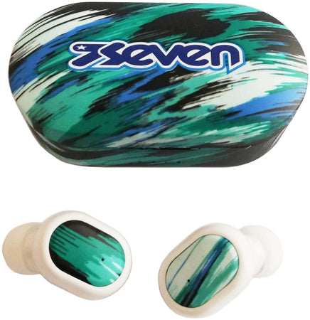 Seven Auricolari Wireless Bt9537 Cuffiette Senza Filo Verdi In-Ear 2.48 G Hz Autonomia 4 ore Comunicazione 15 Metri
