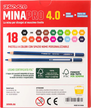 Seven Set Matite Colorate Confezione Pastelli Colorati - Matite Colorate Scuola, Ufficio - Pastelli Mina 4.0 - Spazio Etichetta Nome - Matite Scuola, Pastelli Scuola - Scatola Da Cancelleria e prodotti per ufficio/Penne matite scrittura e correzione/Matite/Matite colorate Cartoleria Deja Vu - Crotone, Commerciovirtuoso.it