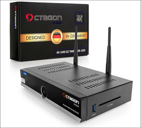 OCTAGON SF8008 4K UHD Combo DVB-S2X+DVB-T2/C Multistream T2MI Wifi Dual Boot Linux Enigma2 e Define OS