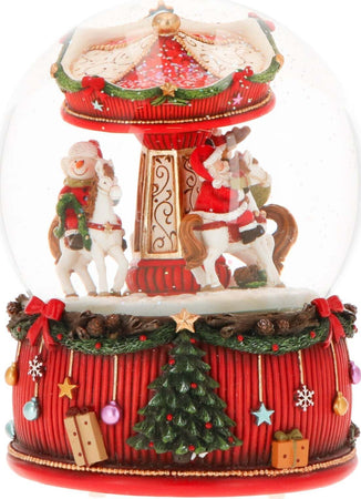 Sfera di cristallo natalizia con cavallini e figure natalizie decorazione per interno h20 cm Casa e cucina/Decorazioni per interni/Addobbi e decorazioni per ricorrenze/Decorazioni natalizie/Neve artificiale MagiediNatale.it - Altamura, Commerciovirtuoso.it