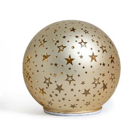 Palla di Natale in vetro rotante con luci batteria per decorazioni di natale